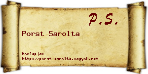 Porst Sarolta névjegykártya